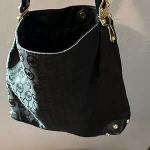 Michael Kors Black Shoulder Bag with Gold Accents
